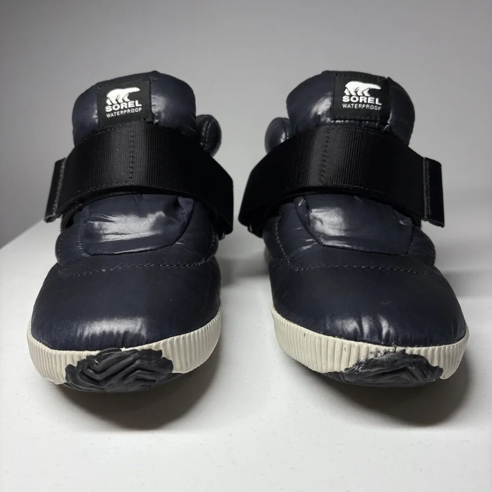 SOREL Womens Out‎ N About Puffy Waterproof Winter Sneaker Boots Size 8 Navy Blue